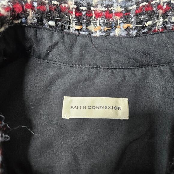 Faith Connexion Red Wool Tweed Shirt Jacket Size: S - Picture 8 of 9